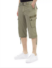 X-Ray Men's Belted Capri 18" Cargo Shorts Leaf Green 32