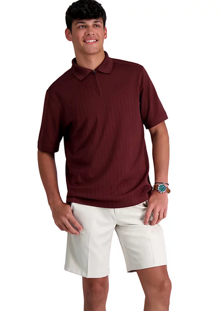 Haggar Men's Cool 18 PRO Flat Front Classic Fit 9.5" Shorts String 42