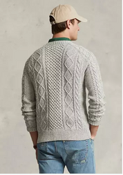 Polo Ralph Lauren Mens Knit Flag Sweater Grey Marl XL