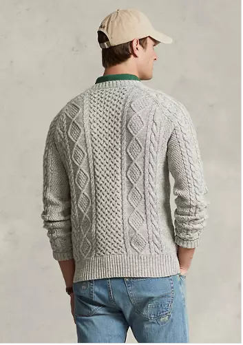 Polo Ralph Lauren Mens Knit Flag Sweater Grey Marl XL
