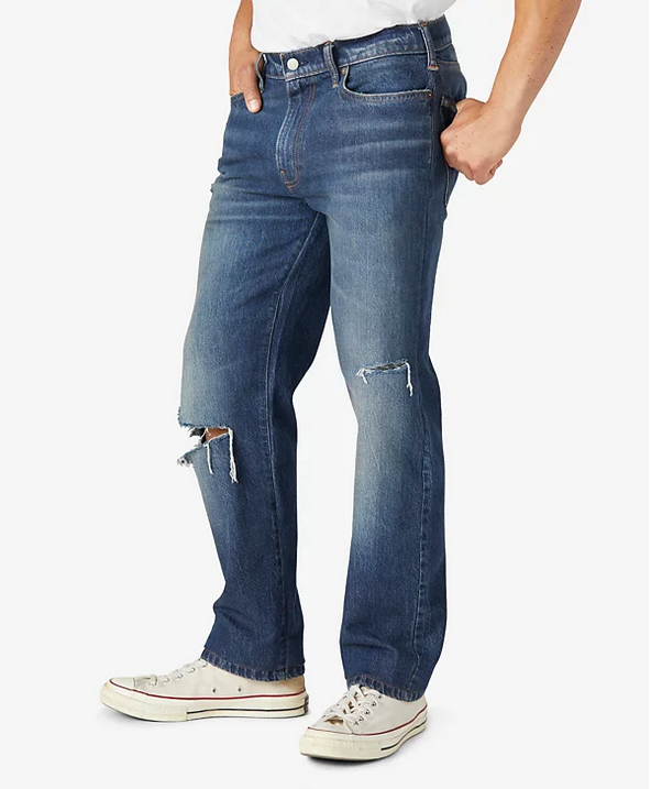 Lucky Brand Mens 363 Distress Taper Jeans Curtis Blue 32 x 32
