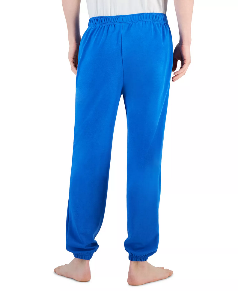 Lacoste Men's Velour Crocodile Fleece Indoor Jogging Lounge Pants Blue Large