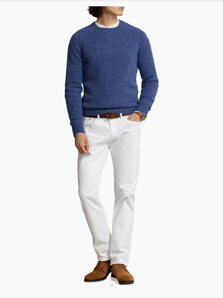 Polo Ralph Lauren Mens Wool Alpaca Blend Crewneck Sweater Rustic Navy XL