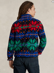 Polo Ralph Lauren Men's Snowflake Brushed Fleece Pullover Sweatshirt Blue Large
