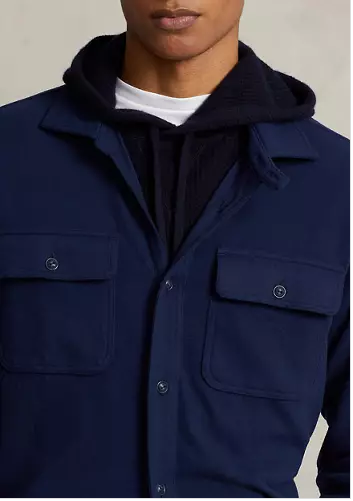 Polo Ralph Lauren Mens Classic Fit Knit Flannel Button Down Shirt XXL Navy Blue