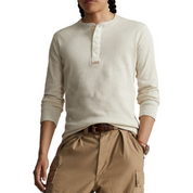 Polo Ralph Lauren Mens Waffle Knit Long Sleeve Henley T Shirt White Medium