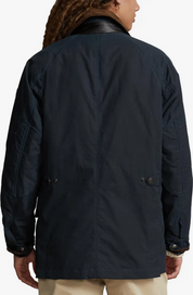 Polo Ralph Lauren Mens Waxed Cotton Car Coat Navy Blue Large