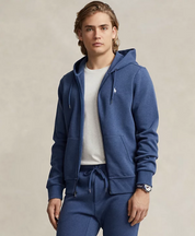 Polo Ralph Lauren Mens Double Knit Full Zip Sweatshirt Hoodie Derby Blue Small