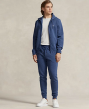 Polo Ralph Lauren Mens Double Knit Full Zip Sweatshirt Hoodie Derby Blue Small