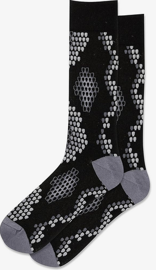 Hot Sox Mens Snake Skin Patterned 1 Pair Crew Black