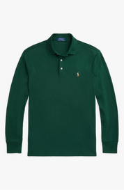 Polo Ralph Lauren Mens Classic Fit Long Sleeve Polo Shirt Green Large