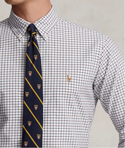 Polo Ralph Lauren Mens Classic Fit Checked Oxford Dress Shirt White Wine Red 2XL