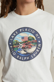 Polo Ralph Lauren Mens Classic Fit Graphic Crewneck T Shirt Nevis White Large