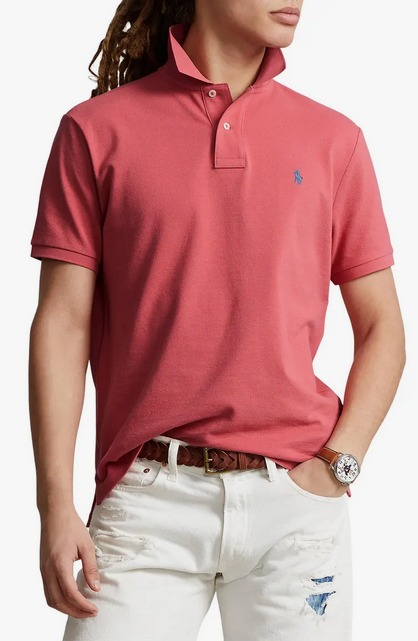 Polo Ralph Lauren Men's Classic Fit Mesh Short Sleeve Polo Shirt Pink Small