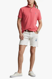 Polo Ralph Lauren Men's Classic Fit Mesh Short Sleeve Polo Shirt Pink Small