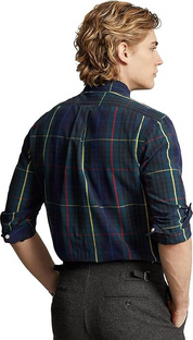 Polo Ralph Lauren Mens Classic Fit Plaid Oxford Shirt Green Navy Blue 2XL