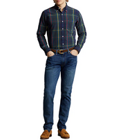 Polo Ralph Lauren Mens Classic Fit Plaid Oxford Shirt Green Navy Blue 2XL