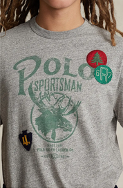 Polo Ralph Lauren Mens Classic Fit Sportsman Graphic T Shirt Grey Small