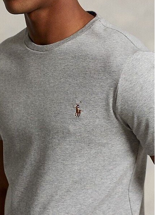 Polo Ralph Lauren Mens Custom Slim Fit Cotton Short Sleeve T Shirt Grey 2XL
