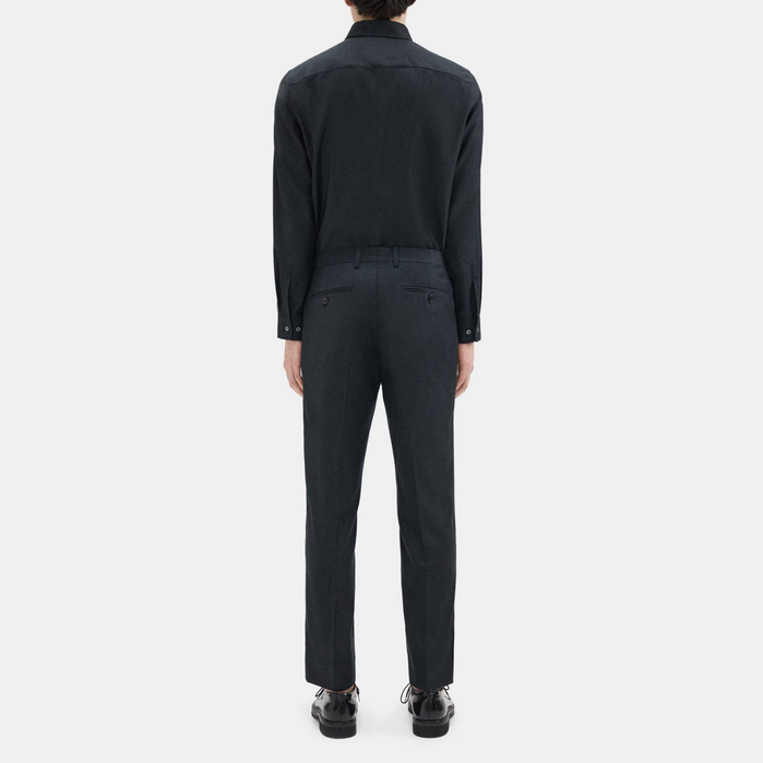 Theory Mens Mayer Slim Fit Wool Flannel Pants Pestle Melange Black 33 x 33