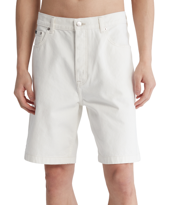 Calvin Klein Men's 90's Loose Fit Denim Shorts Chalk White 34