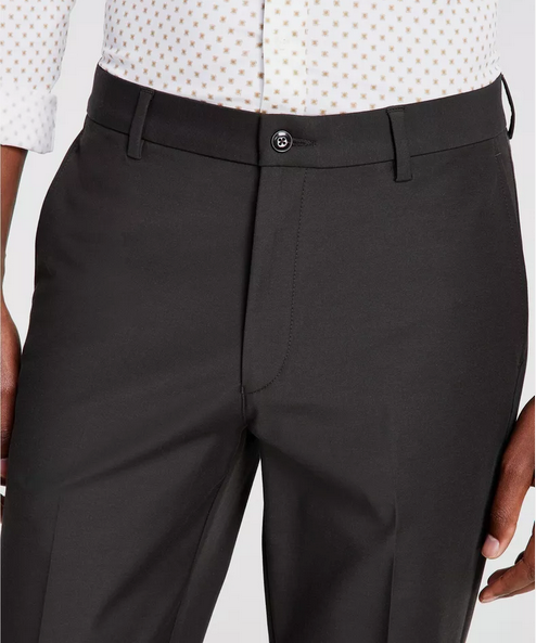 Michael Kors Men's Classic Fit Flat Front Cotton Dress Pants Dark Olive 40 x 30