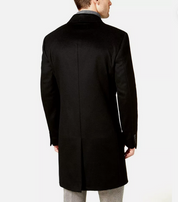 Lauren Ralph Lauren Mens Classic-Fit Pure Cashmere Overcoat Coat 44L Black