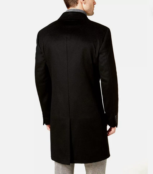 Lauren Ralph Lauren Mens Classic-Fit Pure Cashmere Overcoat Coat 44L Black