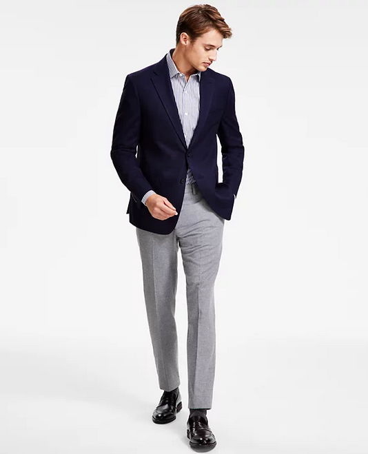 Tommy Hilfiger Mens Modern fit Sport Coat Blazer 40 S Navy Blue Solid Stretch