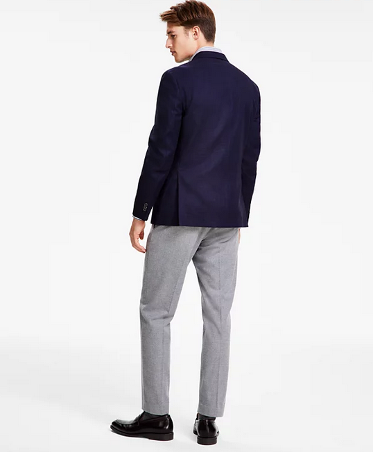 Tommy Hilfiger Mens Modern fit Sport Coat Blazer 40 S Navy Blue Solid Stretch