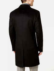 Lauren Ralph Lauren Mens Classic Fit Cashmere Overcoat Coat Black 42L