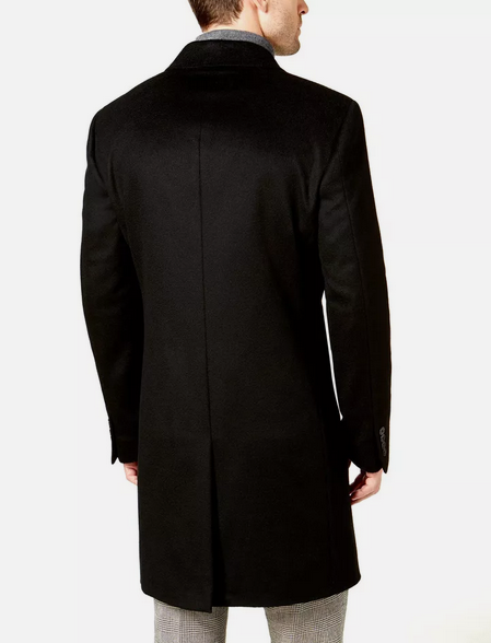 Lauren Ralph Lauren Mens Classic Fit Cashmere Overcoat Coat Black 42L