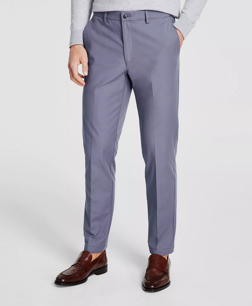 Michael Kors Men's Classic Fit Flat Front Dress Pants Ash Blue 36x34