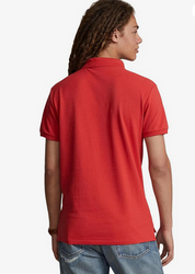 Polo Ralph Lauren Mens Custom Slim Fit Printed Mesh Polo Shirt Red Large