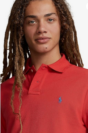 Polo Ralph Lauren Men's Cotton Custom Slim Fit Mesh Polo Shirt Red 2XL