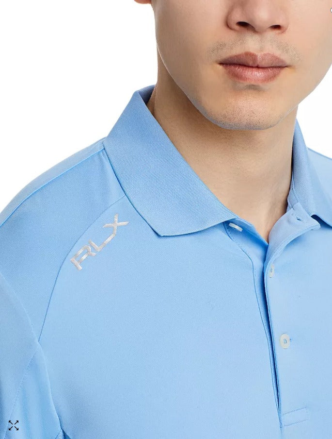 Polo Ralph Lauren RLX Mens Regular Fit Short Sleeve Polo Shirt Blue Medium