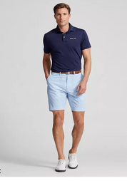 Polo Ralph Lauren Mens Stretch Houndstooth Tailored Fit 9 Shorts Blue Lagoon 34