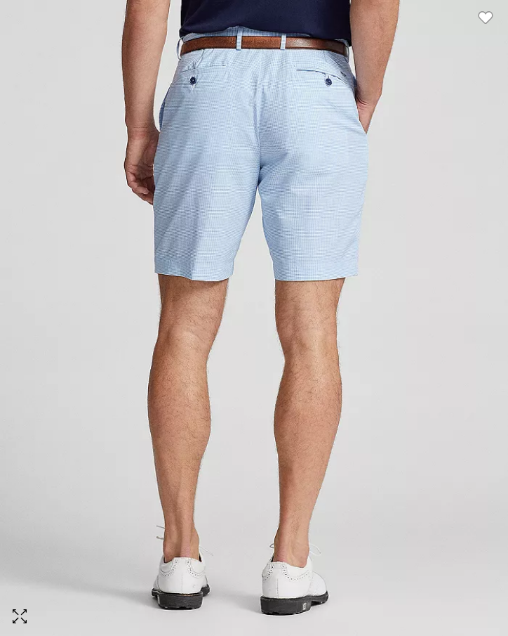 Polo Ralph Lauren Mens Stretch Houndstooth Tailored Fit 9 Inch Shorts Blue 38