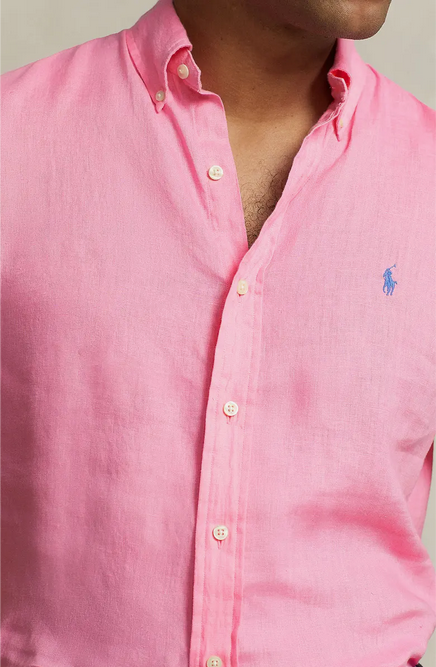 Polo Ralph Lauren Mens Classic Fit Short Sleeve Linen Button Down Shirt Large