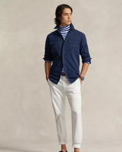 Polo Ralph Lauren Cotton Chino Classic Fit Mens Button Down Shirt Navy Medium