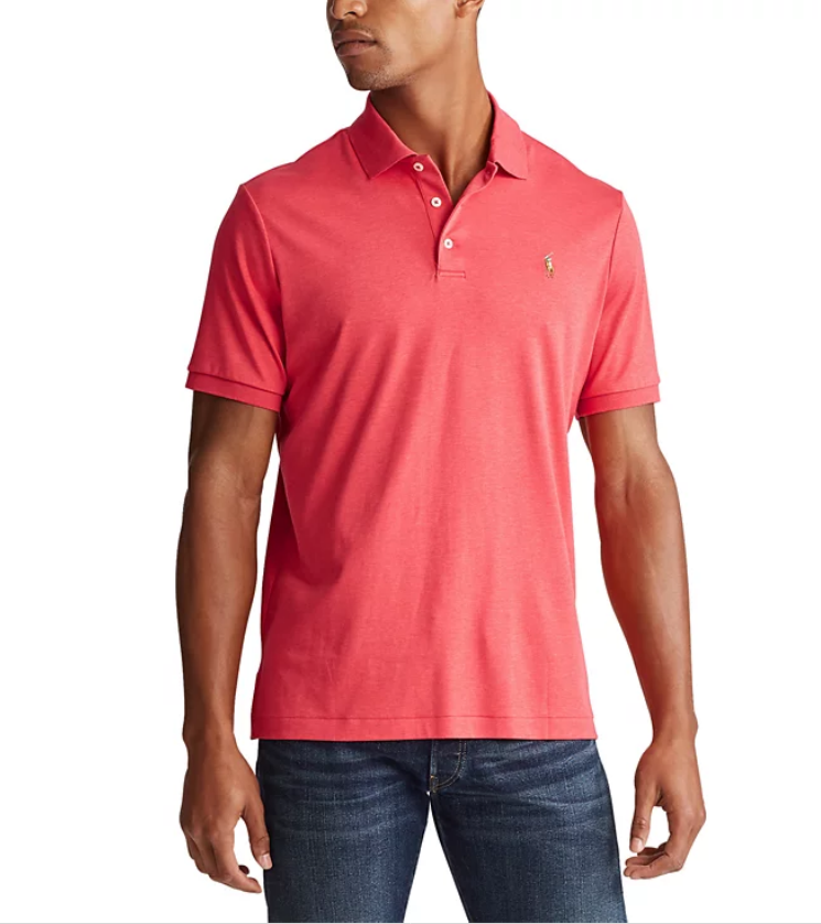 Polo Ralph Lauren Mens Classic Fit Soft Cotton Polo Shirt Rosette Red Small