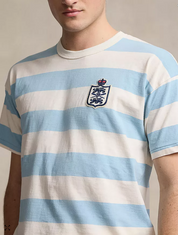 Polo Ralph Lauren Mens Vintage Fit Striped Slub Short Sleeve T Shirt Blue Large