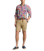 Polo Ralph Lauren Men's 8.5" Straight-Fit Linen Cotton Chino Shorts Beige 38
