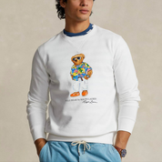 Polo Ralph Lauren Mens Polo Bear Crewneck Beach Club Sweatshirt White 2XB