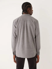 Frank and Oak Mens Nepped Worker Button Down Shirt Grey XXL