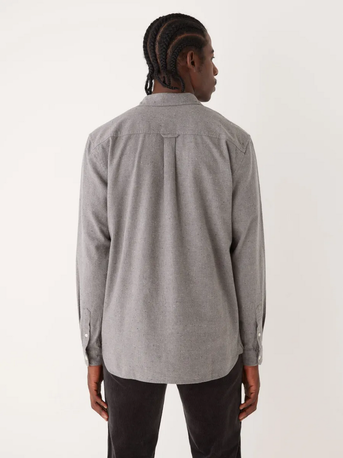 Frank And Oak Mens Relaxed fit Button-Up Shirt Large Grey