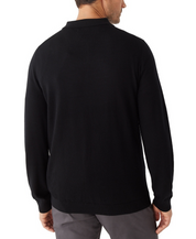 Frank And Oak Mens Merino Wool Long Sleeve Polo Sweater Black Small