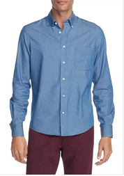 Lauren Ralph Lauren Mens Button Down Dress Shirt Light Indigo 2XL 18 18.5