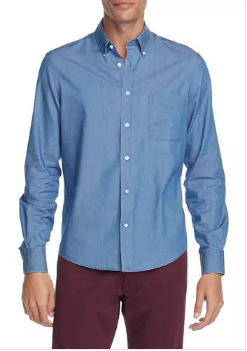 Lauren Ralph Lauren Mens Button Down Dress Shirt Light Indigo 2XL 18 18.5