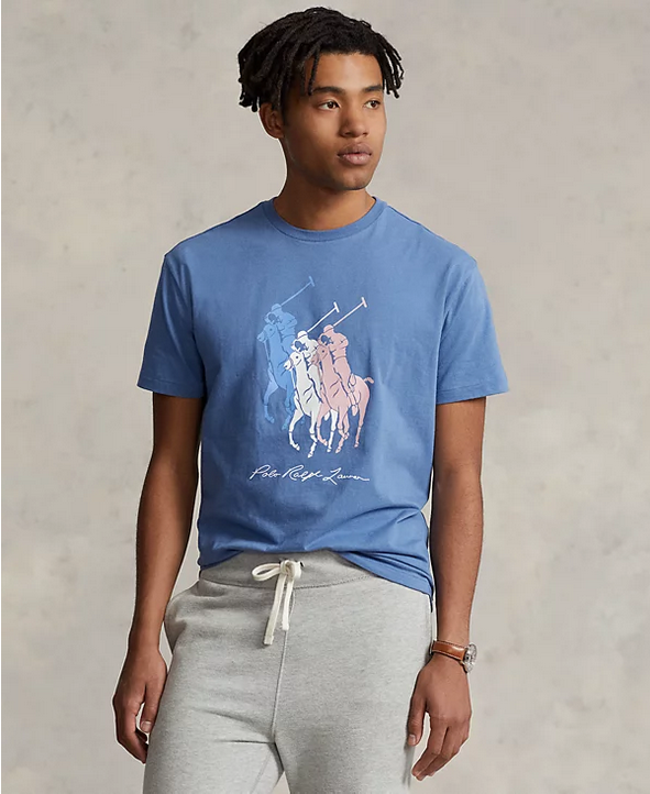 Polo Ralph Lauren Men's Classic Fit Big Pony Jersey Short Sleeve T Shirt Blue XL